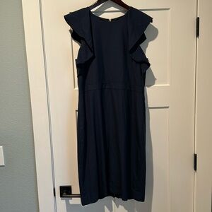 J Crew Sz 14 Navy Blue Dress